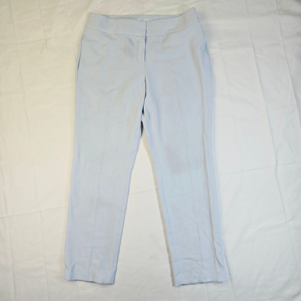 Le Suit Dress Pants Womens Size 12 Light Blue Straight Leg Professional Trousers